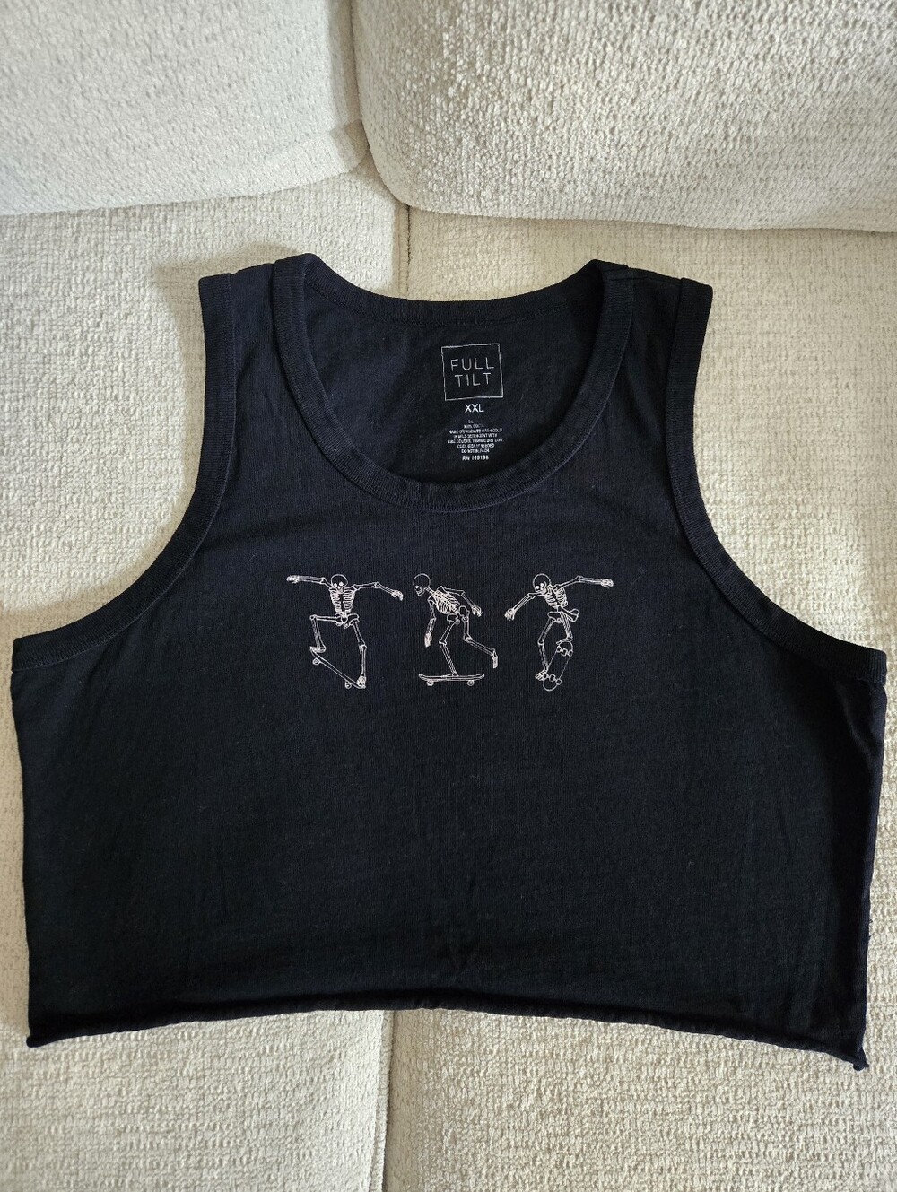 Full Tilt Cropped Skeleton Tank Top